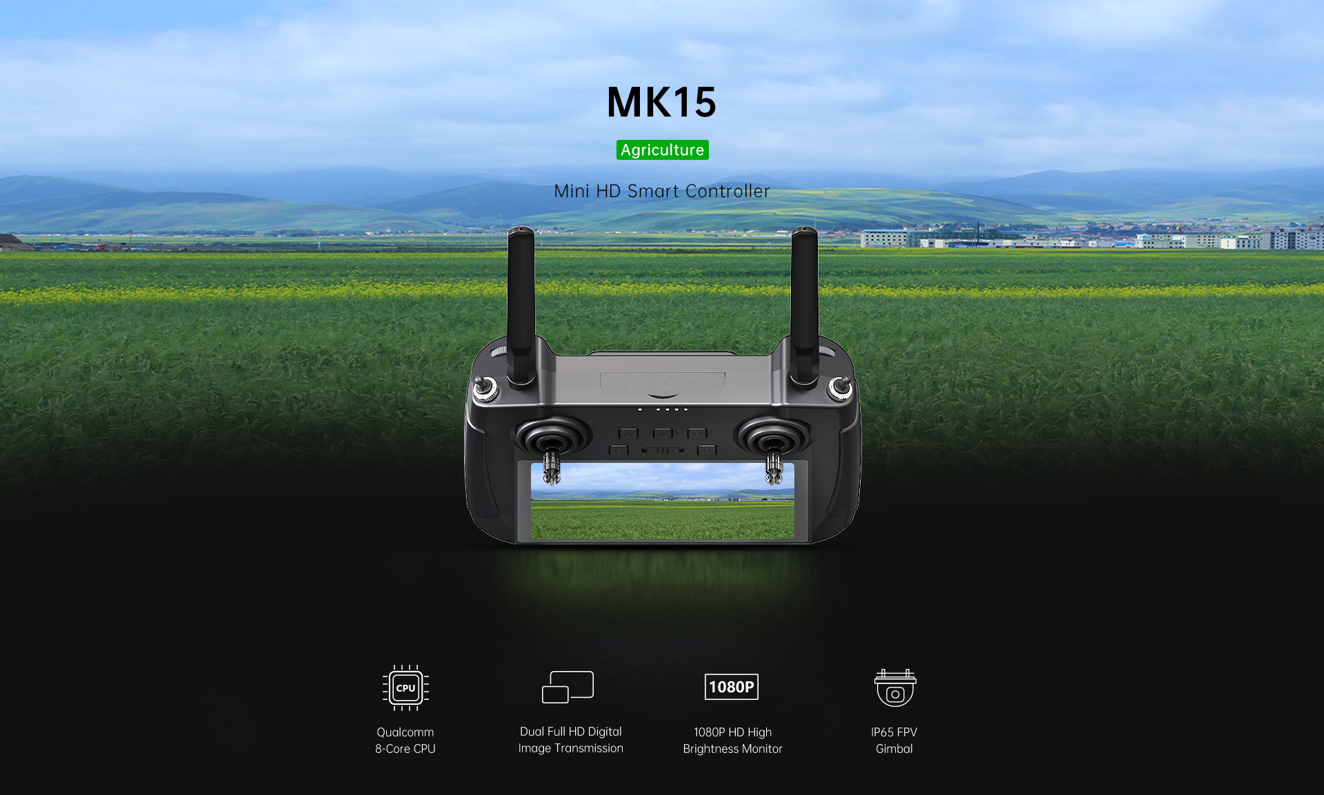 Detalles del controlador inteligente MK15 Agriculturedrone Mini HD 01